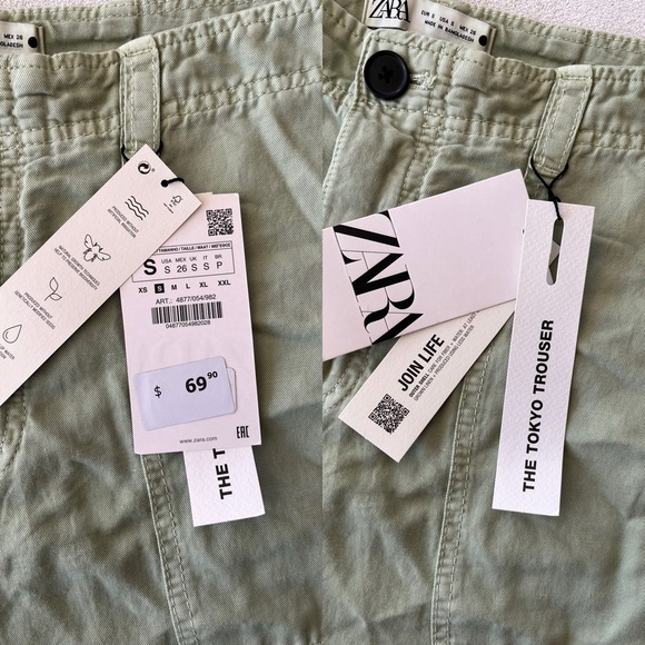 NWT ZARA Tokyo Trouser Linen Blend High Waist S - Picture 6 of 11